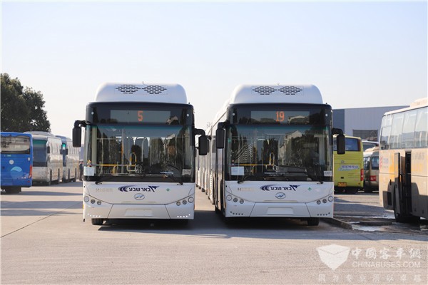 “一帶一路”再發力! 蘇州金龍31輛天然氣公交車遠航以色列