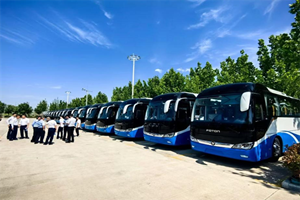 福田歐輝BJ6117純電客車批量交付青島國際機場